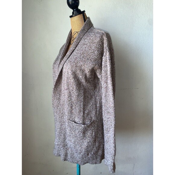 Liz Claiborne Weekend Womens Cardigan Sweater Sz MED  Oatmeal Open Drape - Picture 1 of 12